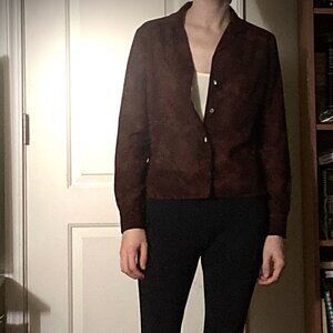 Burgundy Blouse with Light Red Floral - Rena Rowan